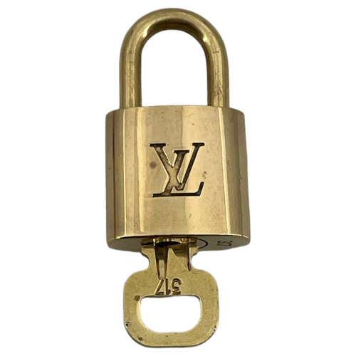Authentic LOUIS VUITTON LV Lock & Key Padlock brass, Number  matches-f1018