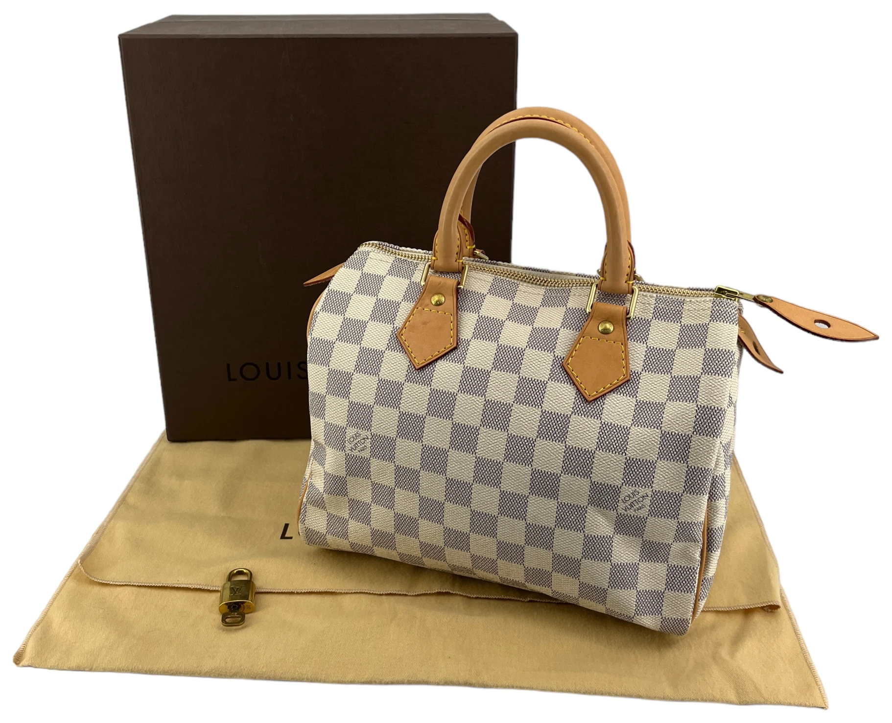 NEW! Genuine Louis Vuitton Damier Azur Canvas N41371 SPEEDY 25 –  VALLEYSPORTING