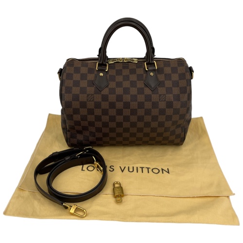 Louis Vuitton Speedy 30 Bandouliere Damier Ebene I Love Handbags