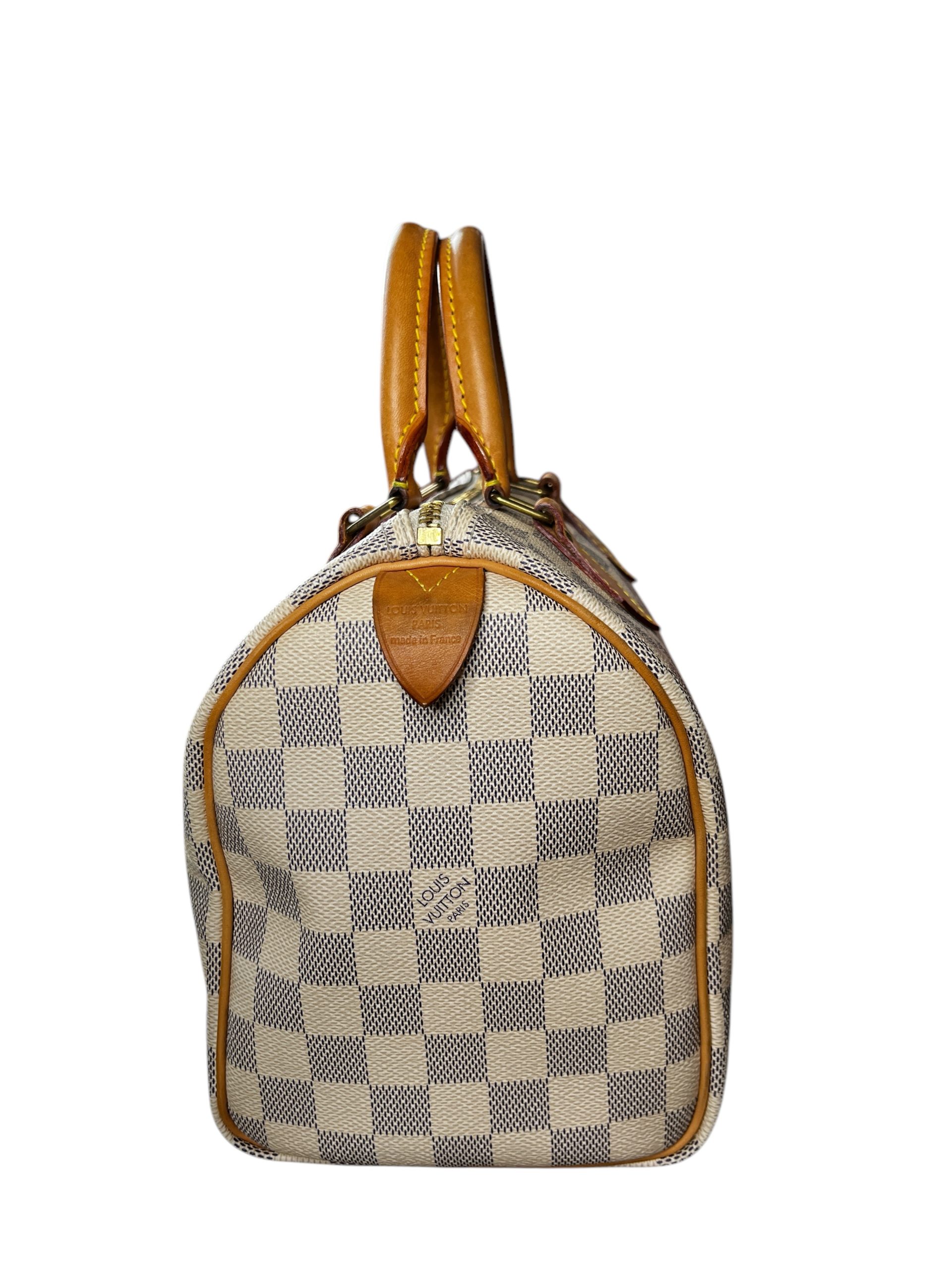 Louis Vuitton Speedy 25 Damier Azur I Love Handbags