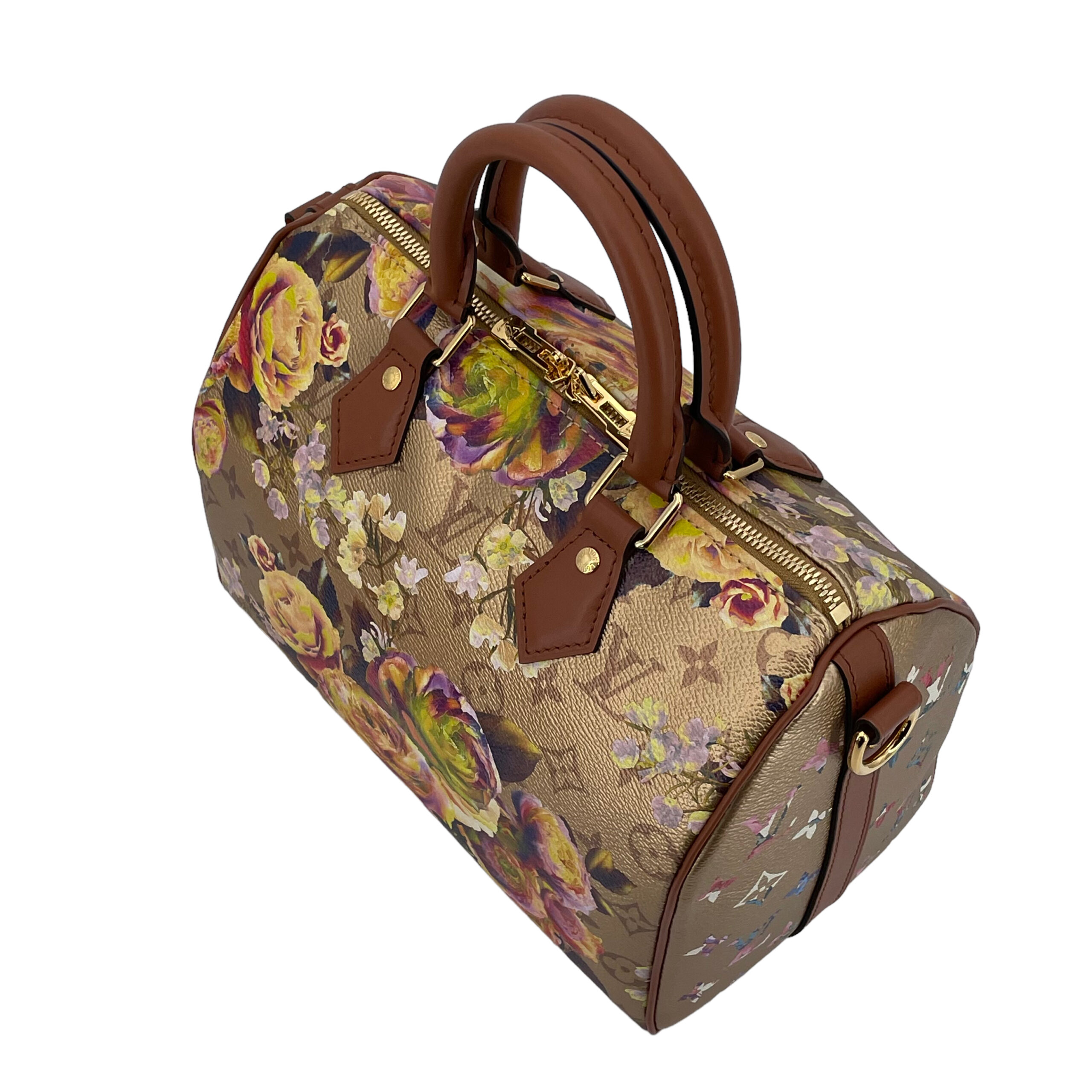 Louis Vuitton Gold Speedy Flower Garden Bandouliere 25 Mint condition,  handbag