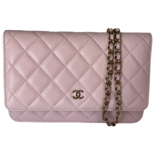 Chanel Wallet on Chain WOC Pochette Calfskin Light Pink Pink