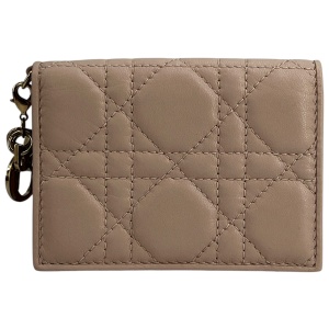 Christian Dior Lady Dior Bloom Card Holder Beige