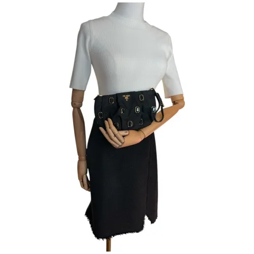 Prada Nylon Clutch Schwarz