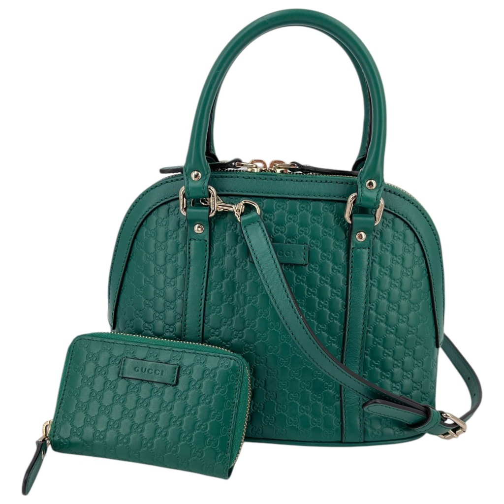 Gucci Mini Dome Micro Guccissima with Wallet Green Carrier bags Gucci