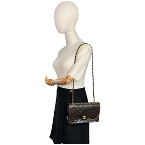 Chanel Timeless Double Flap Bag Small Lammleder Schwarz