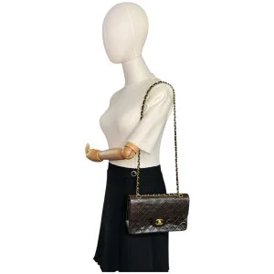 Chanel Timeless Double Flap Bag Small Lammleder Schwarz