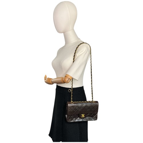 Chanel Timeless Double Flap Bag Small Lammleder Schwarz