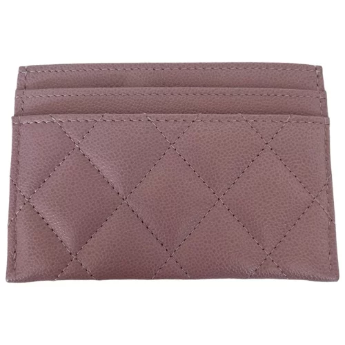 Chanel flap card case calfskin pink