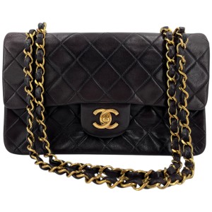 Chanel Timeless Double Flap Bag Small Lammleder Schwarz