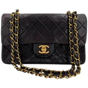 Chanel Timeless Double Flap Bag Small Lammleder Schwarz
