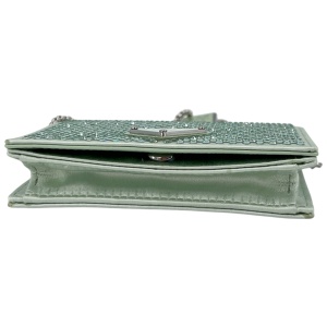 Prada Card Holder with Shoulder Strap and Crystals Acqua