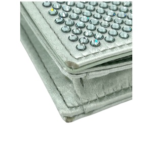 Prada Card Holder with Shoulder Strap and Crystals Acqua