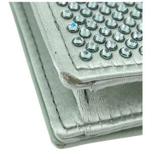 Prada Card Holder with Shoulder Strap and Crystals Acqua