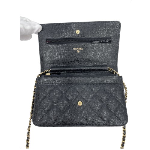 Chanel Wallet on Chain WOC Calfskin Black
