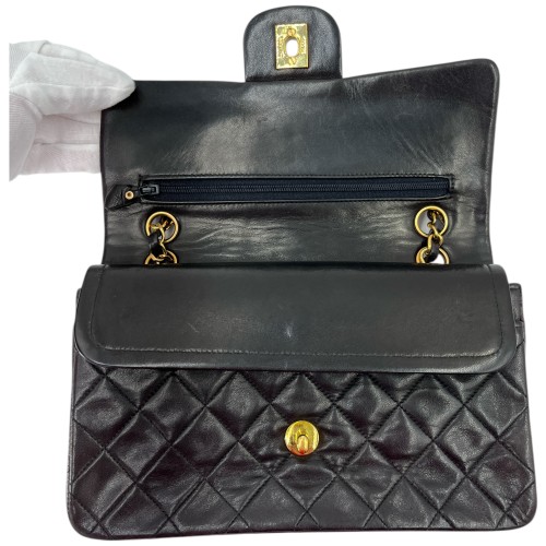 Chanel Timeless Double Flap Bag Small Lammleder Schwarz