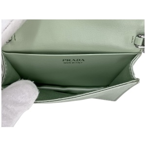 Prada Card Holder with Shoulder Strap and Crystals Acqua