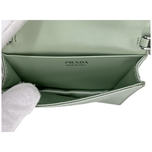Prada Card Holder with Shoulder Strap and Crystals Acqua