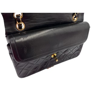 Chanel Timeless Double Flap Bag Small Lammleder Schwarz