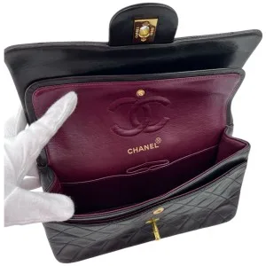 Chanel Timeless Double Flap Bag Small Lammleder Schwarz