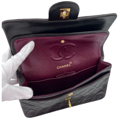 Chanel Timeless Double Flap Bag Small Lammleder Schwarz