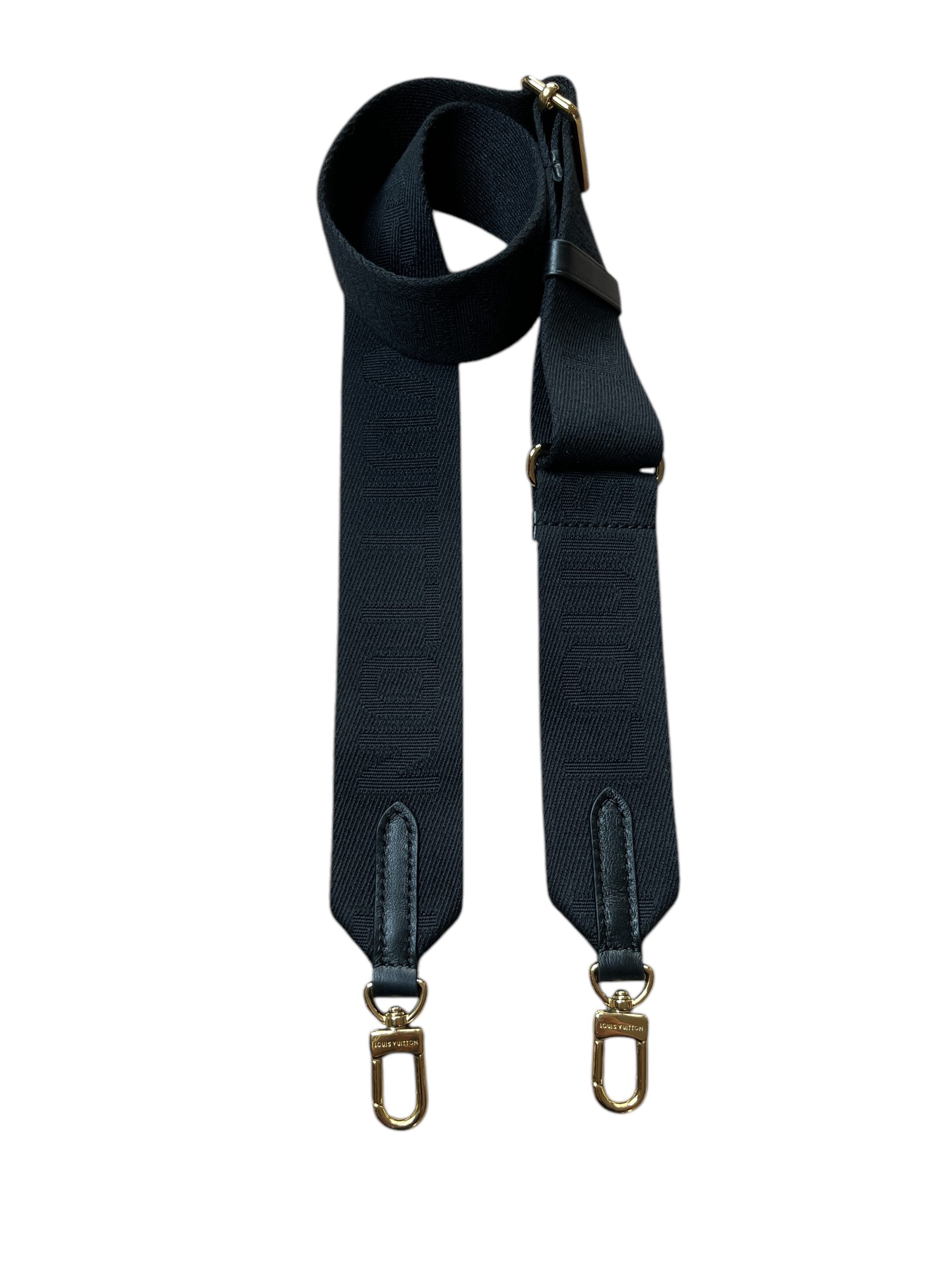 LOUIS VUITTON ブラック ベルト LOUIS VUITTON Jacquard Bandouliere Shoulder Strap Black