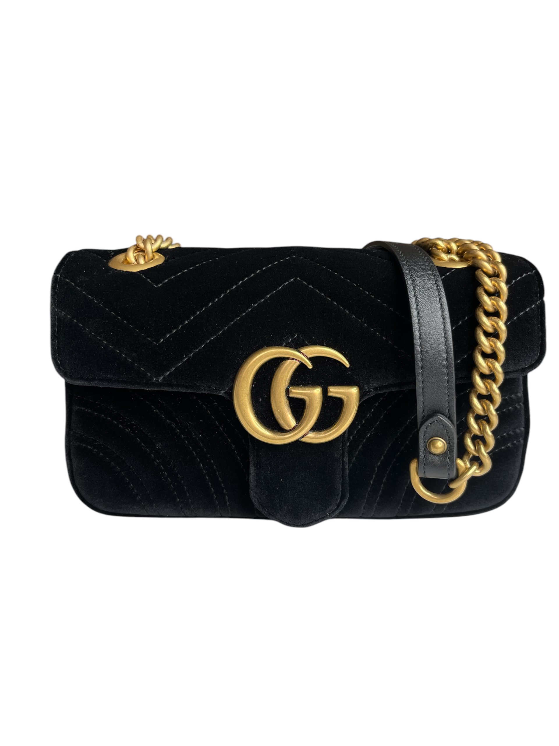 HOT Marmont Mini Schwarze Gucci Tasche Samt Gucci Marmont