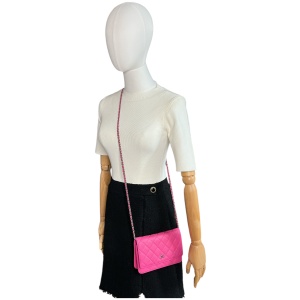 Chanel Wallet on Chain WOC Pochette Kalbsleder Pink SHW