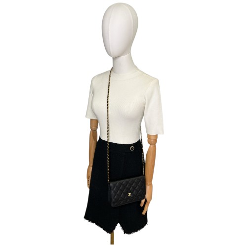 Chanel Wallet on Chain WOC Calfskin Black