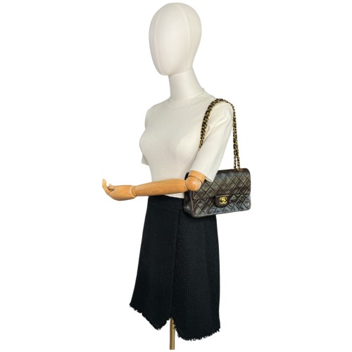 Chanel Timeless Double Flap Bag Small Lammleder Schwarz