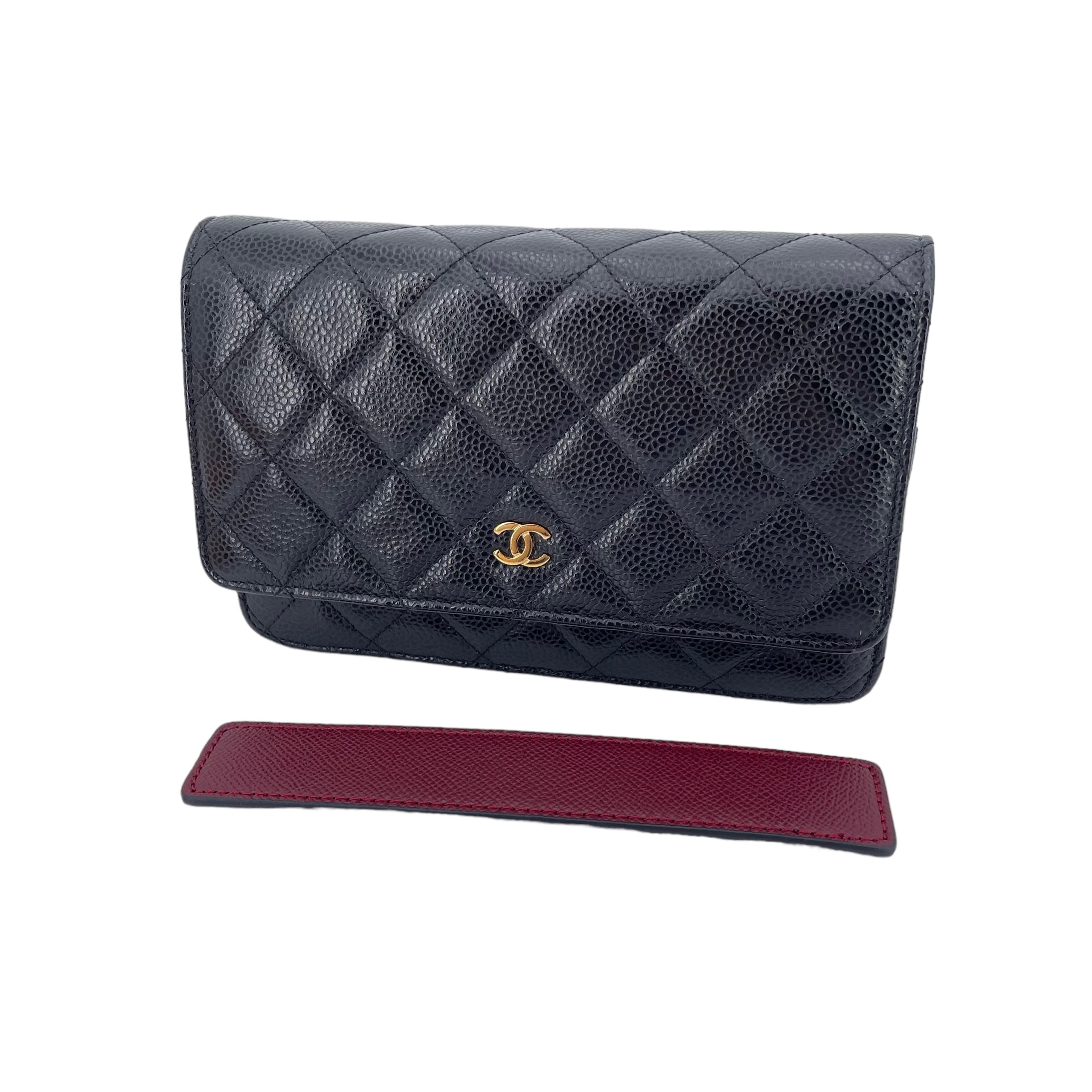 Chanel Wallet on Chain WOC Pochette Calfskin Black - I Love Handbags